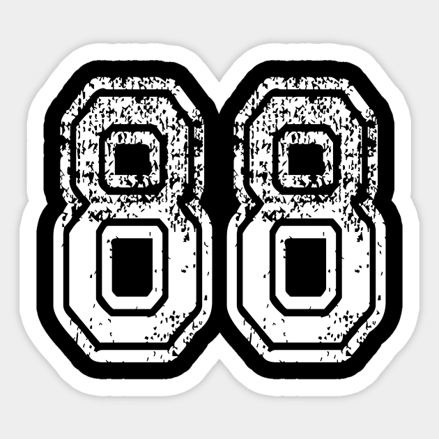 Number 88 Grungy in white Sticker by Sterling